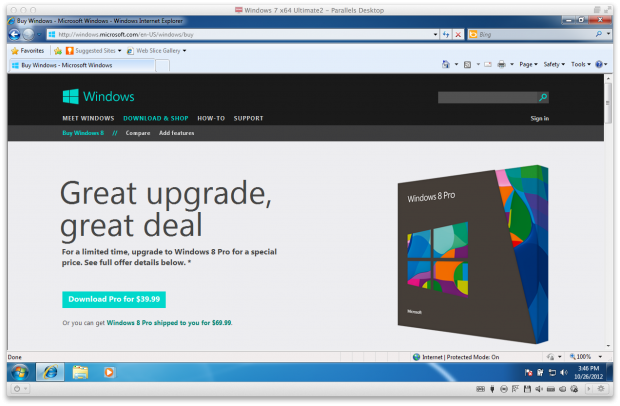 Upgrade von Windows 7 auf 8 mit Parallels Desktop 8 für Mac (Bild: Parallels)